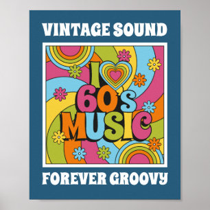 Vintage Geluid Voor Altijd Groovy 60s Muziek Geïns Poster