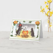 Vintage - Gelukkig Halloween, Kaart (Gele Bloem)