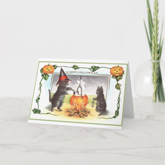 Vintage - Gelukkig Halloween, Kaart (Voorkant)