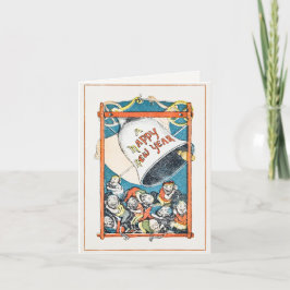Vintage Gelukkig Nieuwjaar  Feestdagen Kaart