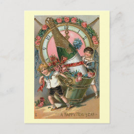 vintage "Gelukkig nieuwjaar" Feestdagenkaart