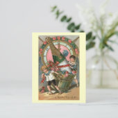 vintage "Gelukkig nieuwjaar" Feestdagenkaart (Staand voorkant)