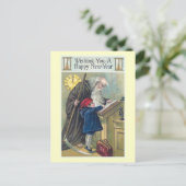 vintage "Gelukkig nieuwjaar" Feestdagenkaart (Staand voorkant)