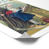 vintage "Gelukkig nieuwjaar" Poster (Hoek)