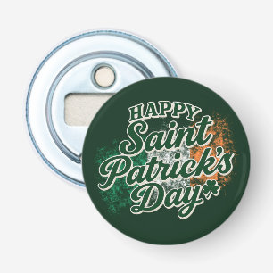 Vintage Gelukkig St. Patrick's Day Button Flesopener