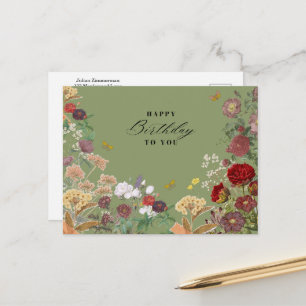 Vintage Gelukkig Verjaardag Briefkaart