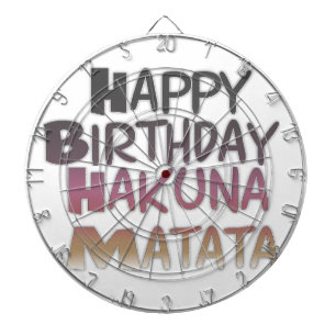 Vintage Gelukkig Verjaardag Hakuna Matata Paars In Dartbord