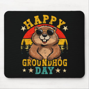 Vintage Gelukkige Groundhog Day Dierliefhebber Man Muismat