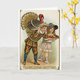 vintage gelukkige thanksgiving aquarel kaart