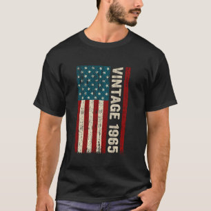 Vintage Gemaakt in 1965 Amerikaanse Vlag 60e Verja T-shirt