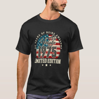 Vintage Gemaakt in 1975 Amerikaanse Vlag 50ste Ver T-shirt