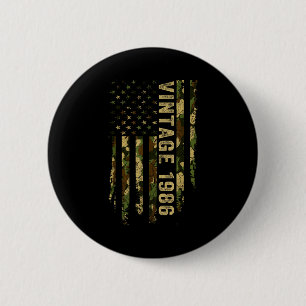 Vintage Gemaakt in 1986 Amerikaanse Vlag 40e Verja Ronde Button 5,7 Cm