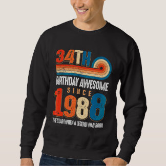 Vintage gemaakt in 1988 34e verjaardag De legende Trui