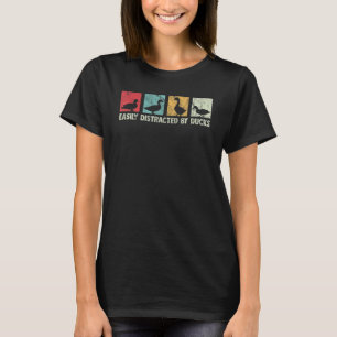Vintage gemakkelijk afgeleid door eenden retro lie t-shirt