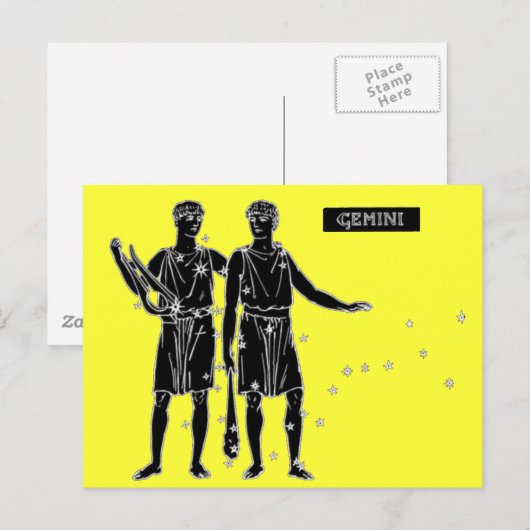 Vintage Gemini Briefkaart (Voorkant / Achterkant)