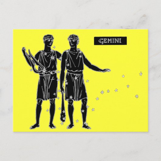 Vintage Gemini Briefkaart (Voorkant)