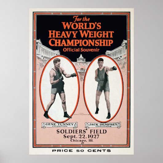 Vintage Gene Tunney versus Jack Dempsey Poster (Voorkant)