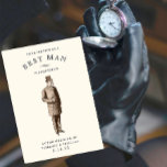 Vintage Gent | Beste man / Groomsman-verzoekaanvra Kaart<br><div class="desc">Vraag een vriend of geliefde om zijn dienst te verlenen als beste man of groomsman op je bruiloft. Pas het aan met je namen en trouwdatum.</div>