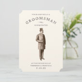 Vintage Gent | Groomsman-verzoekkaart Kaart (Staand voorkant)
