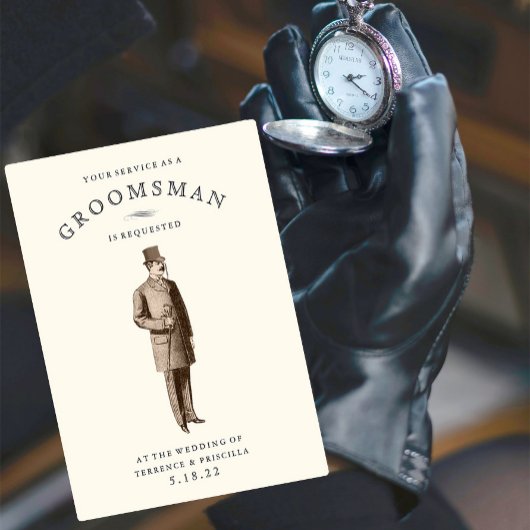 Vintage Gent | Groomsman-verzoekkaart Kaart