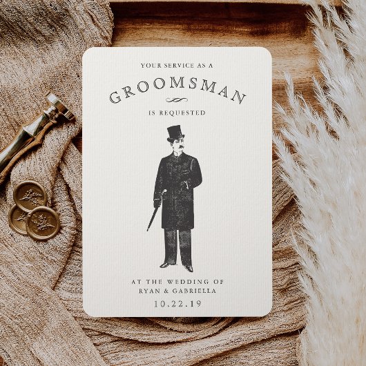 Vintage Gent | Groomsman-verzoekkaart Kaart