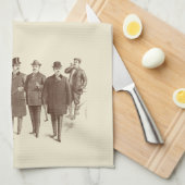 Vintage Gentlemen 1800 Mannen Mode bruin beige Theedoek (Quarter Fold)