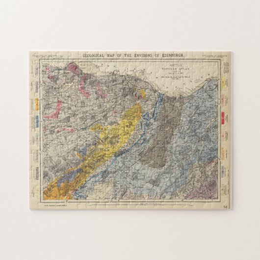 Vintage Geological Map of Edinburgh Scotland 1883 Legpuzzel (Horizontaal)