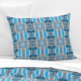 Vintage geometric blue and gray M-size pattern Kussensloop