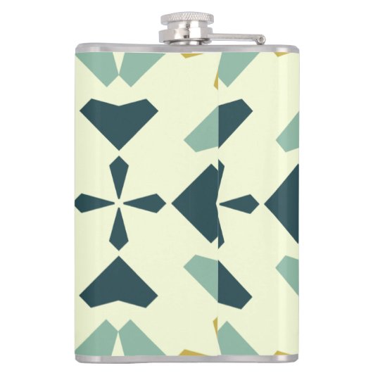 Vintage Geometric Pattern Heupfles (Achterkant)
