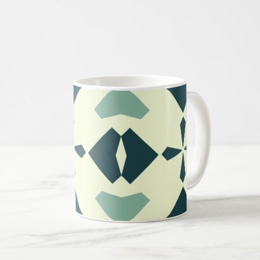 Vintage Geometric Pattern Koffiemok (Voorkant rechts)