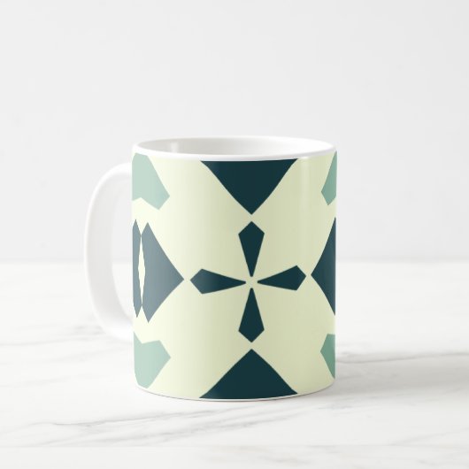 Vintage Geometric Pattern Koffiemok (Voorkant links)