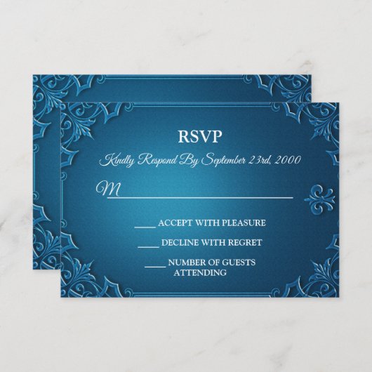 Vintage Geometric Teal Turquoise Party RSVP Card (Voorkant / Achterkant)