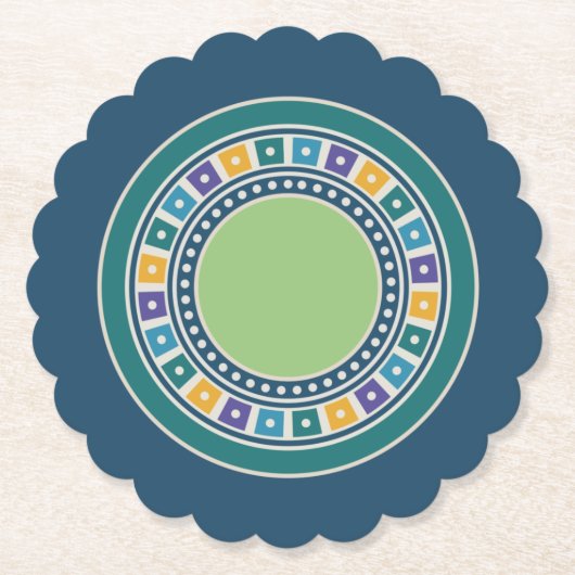 Vintage geometrie patroon onderzetters (Voorkant)