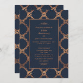 Vintage geometrisch, Art Deco jubileum Kaart (Voorkant / Achterkant)