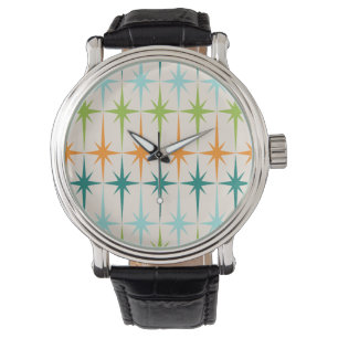 Vintage Geometrisch Horloge Starbursts