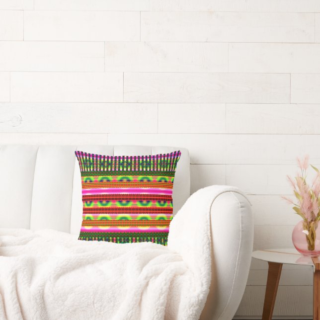 Vintage Geometrisch Pastel Motief  Kussen (Bank)