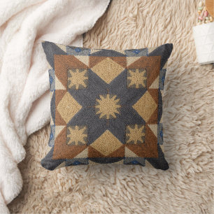 vintage geometrisch quiltblok kunstpatroon kussen