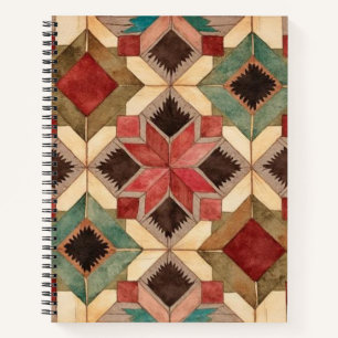 vintage geometrisch quiltblok kunstpatroon notitieboek