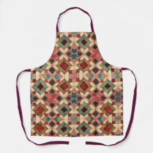 vintage geometrisch quiltblok kunstpatroon schort