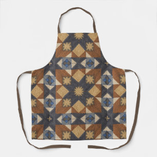 vintage geometrisch quiltblok kunstpatroon schort