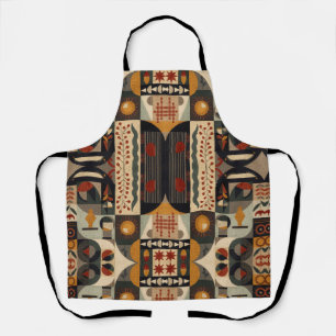 vintage geometrisch quiltblok kunstpatroon schort