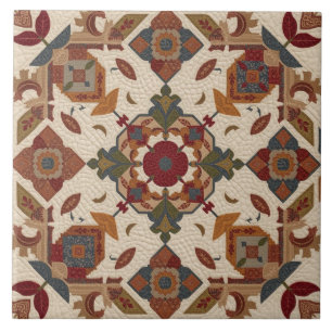 vintage geometrisch quiltblok kunstpatroon tegeltje