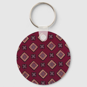 Vintage Geometrische diamanttextiel Sleutelhanger