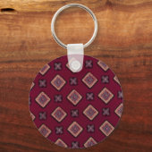 Vintage Geometrische diamanttextiel Sleutelhanger (Voorkant)