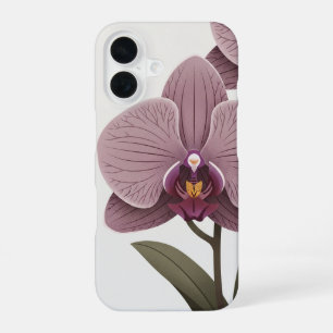 Vintage Geometrische Orchidee iPhone 16 Hoesje