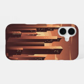 Vintage Geometrische Slanke Stad iPhone 16 Hoesje (Achterkant horizontaal)