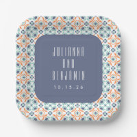 Vintage Geometrische Tegels Motief Blauw Trouw Aan