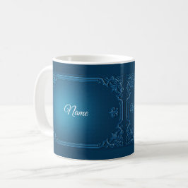 Vintage Geometrische Turkoois Blauw Huwelijksfeest Koffiemok