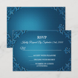 Vintage geometrische turquoise reactiekaart voor f RSVP kaartje