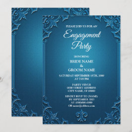 Vintage geometrische turquoise verlovingsfeest kaart